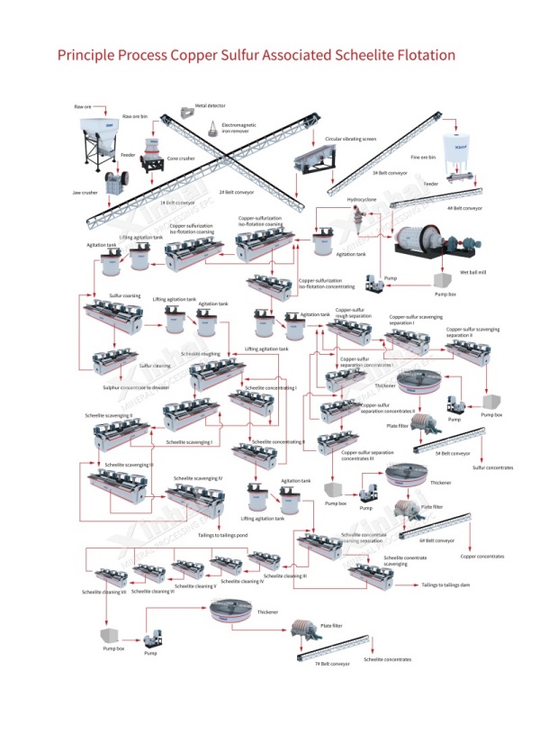 flow-chart-of copper-sulfur-associated-scheelite-flotation-process
